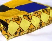 Construction Road Sign Red Minky Mini Blanket