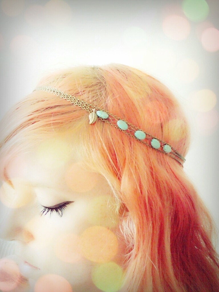 Chain Headpiece Boho Head Jewlry Bohemian Headband Boho Jewelry Boho Chic Bohemian Head Jewelry Gypsy Headpeice Headpiece 3 strand