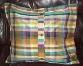Silk Accent Pillow Covers - Vintage Fabric -Multicolor Mustard, Turquoise, Amethyst, Pumpkin