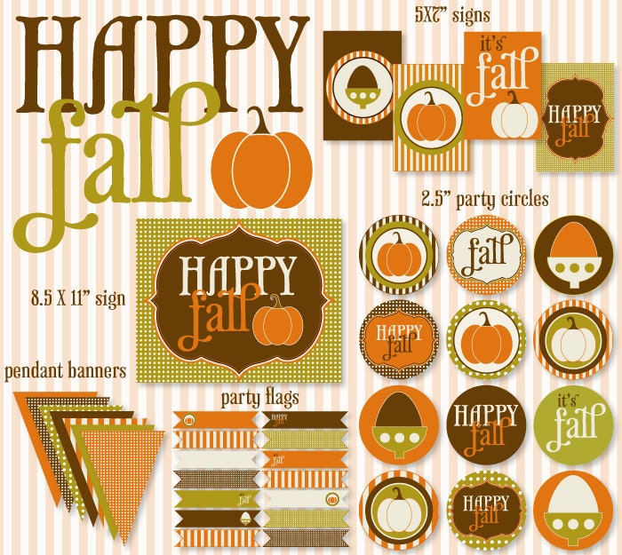 Fall Party PRINTABLE Full Collection by Love The Day Il_570xn
