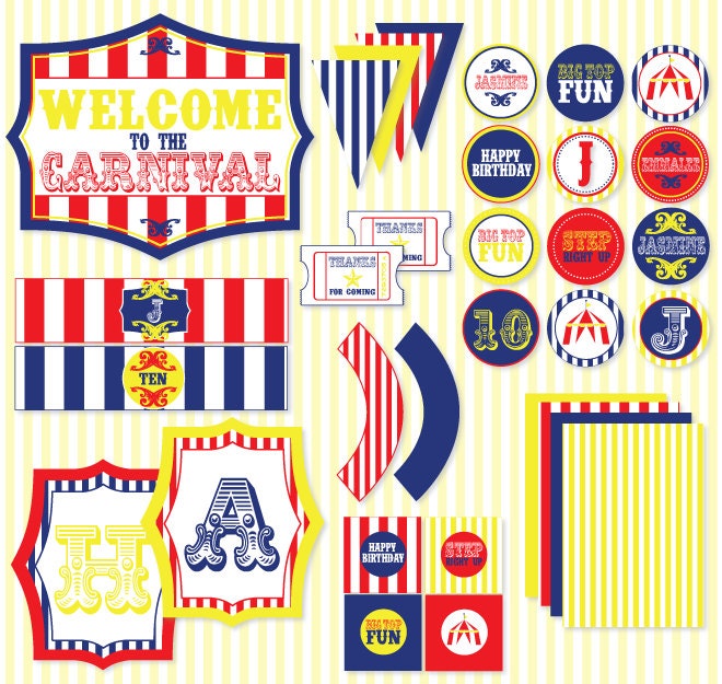 Circus PRINTABLE Party from Love The day Il_570xn