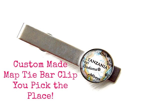 Personalized Custom Map Tie Clip You Pick the Location