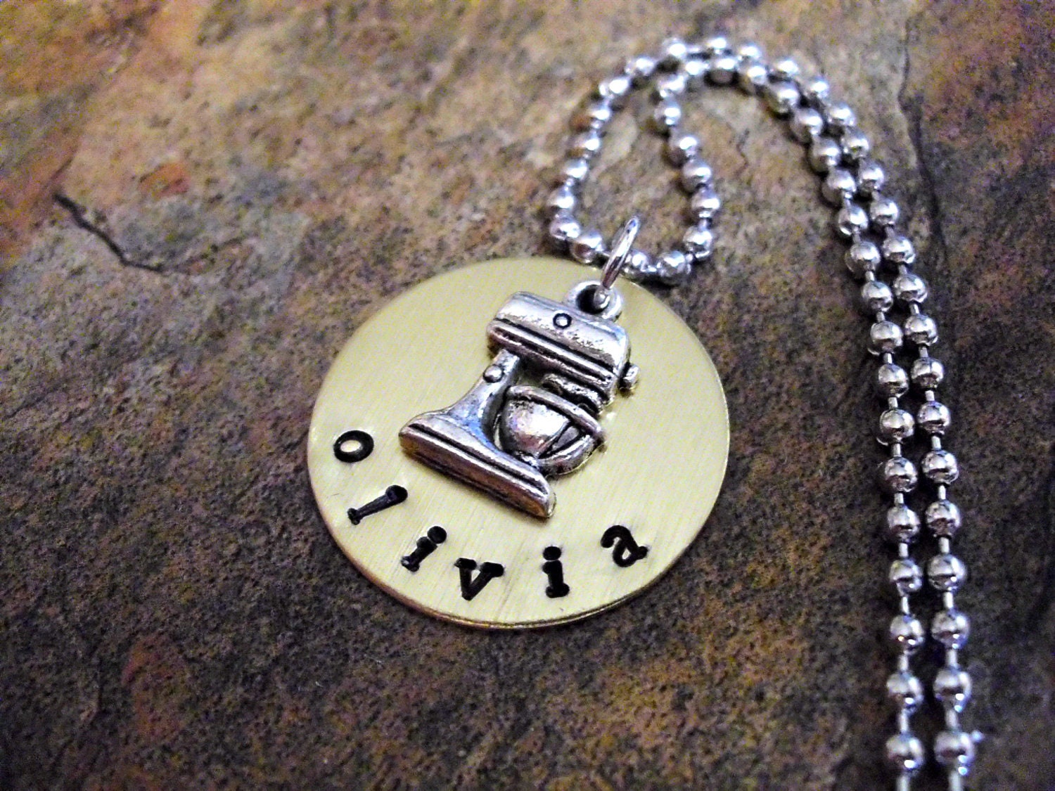 Personalized Jewelry, Hand Stamped Jewelry, Cooking Necklace, Chef Necklace, Baker's Necklace, Mixer Necklace