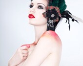 Tartan Feathered Bat Skull Fascinator