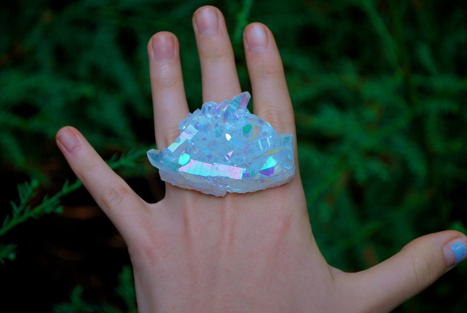 RESERVED for Bellafix   Hologram Angel Aura Quartz Ring