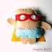 Superhero plush doll - San Jacobo Man, the little fried superhero