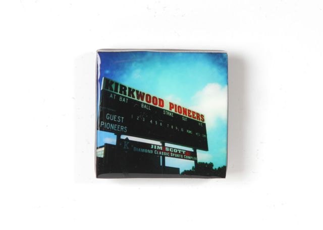 Hipstamagnets: Square Tile Resin Photographic Magnets (Kirkwood High School Scoreboard)