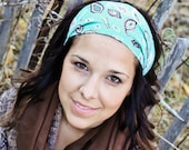 Mint green and brown headband