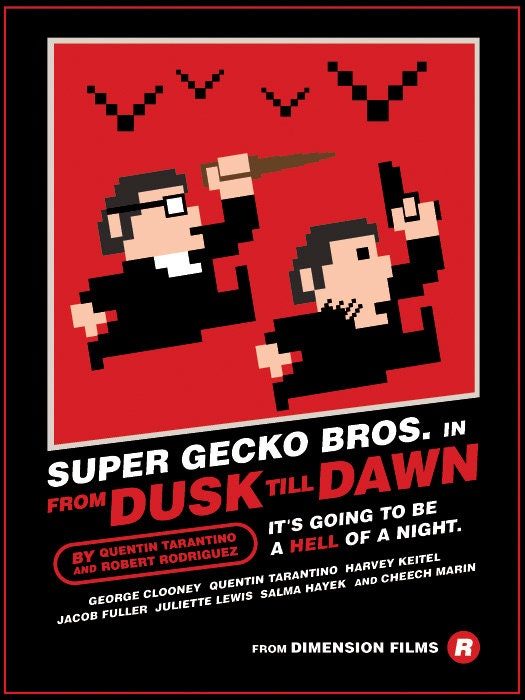 From Dusk Til Dawn 8-Bit Game Style Print - 12x16