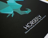 50% OFF FAB.COM Overstock - Papercraft Taxidermia: 12"x18" Origami Inspired Seahorse and Butterfly Illustration