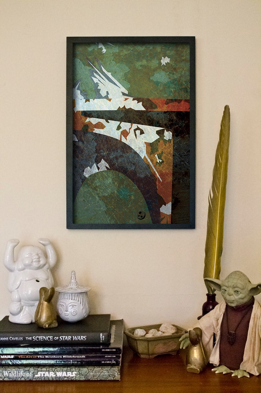 Boba Fett Minimalist Character Illustration // 11x17 Star Wars Poster and Science Fiction Epic Art Print