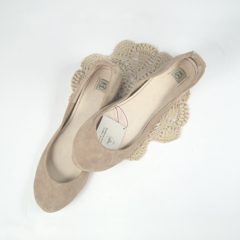 Blush Nude Rose Smoke Soft Leather Handmade Ballet Flats
