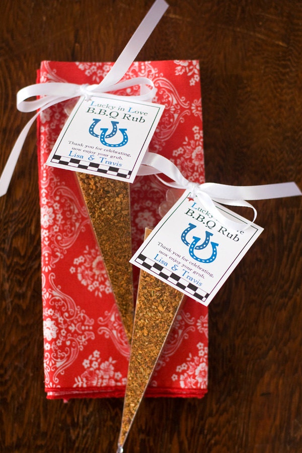 Unique wedding favors - BBQ spice rubs - barbecue spice kit favours guest gift - eat, drink and be married - Large Order Discounts Available