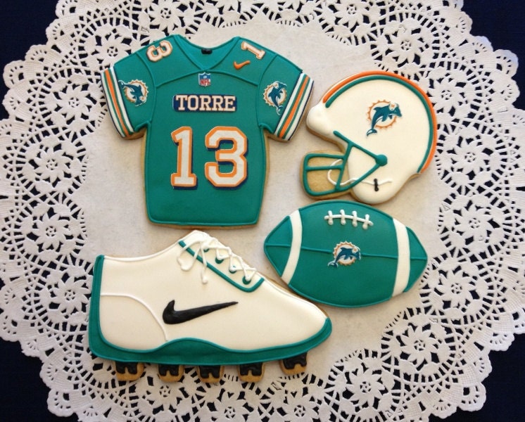 Miami Dolphin Football Cookies