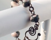 Handmade Jasper Beads and Copper Bracelet