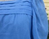 sheer indigo - vertical pleat blouse