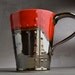Sheet Metal Mug Made To Order Red and Chrome Sheet Metal Stoneware Mug by Symmetrical Pottery