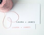 Personalized Stationery -- The Couple's Card -- Modern His & Hers Classic Stationery -- Flat Card  / Envelope Set of 12