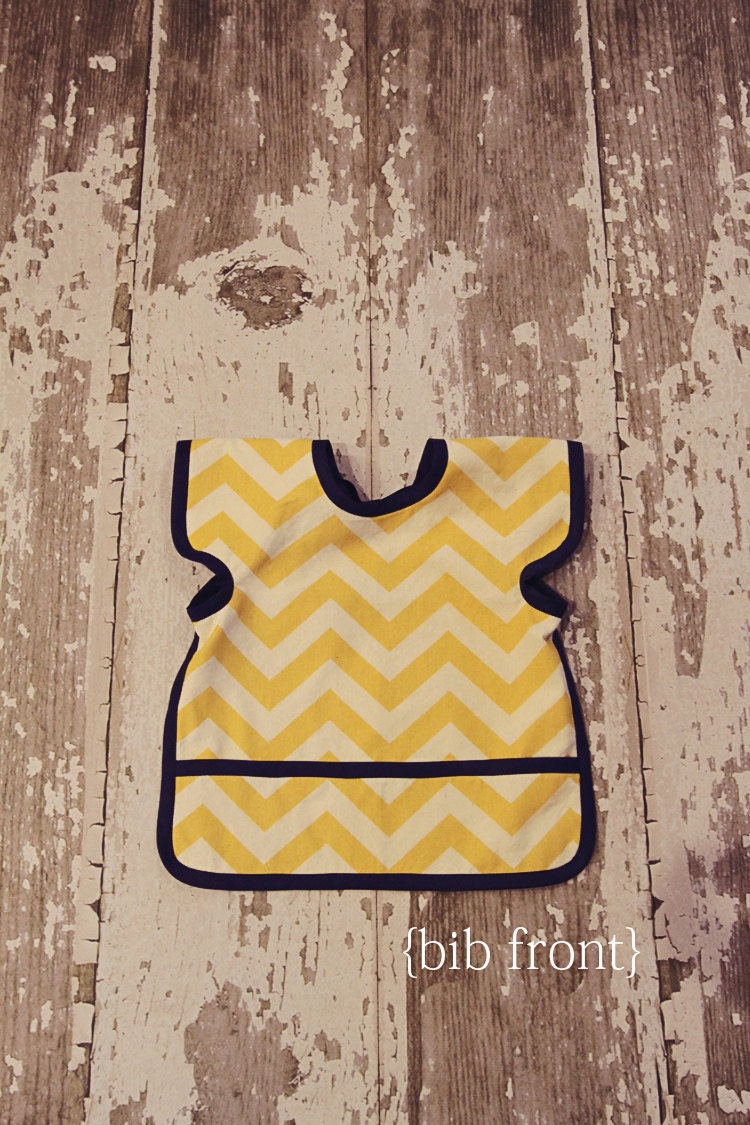 Handmade Chic Style Shirt Baby Bib in Chevron