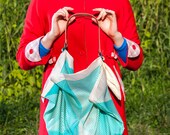 Folded Paper Emerald Green Furoshiki & Tan Leather Carry Strap Set