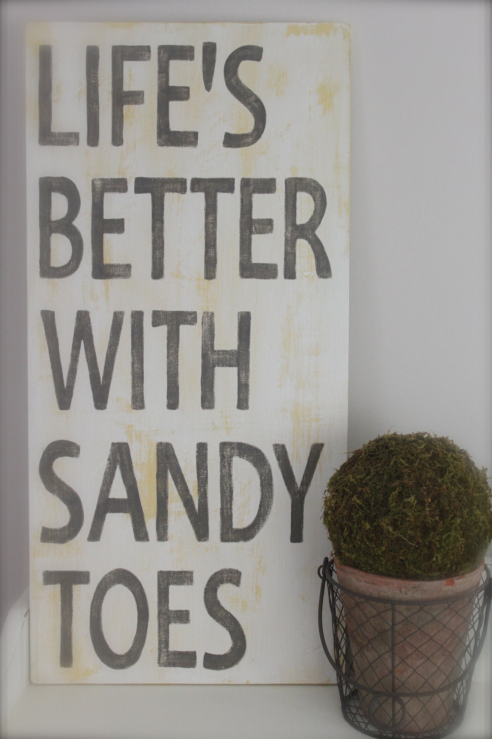 Beach Quote, Wall Art, Life's Better with Sandy Toes, Wood Sign, Quote, Custom Beach Sign