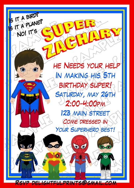 Superman birthday invitation and friends many colors...DIY you print custom photo card by delightfulprints Il_570xn