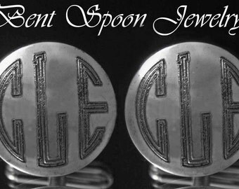 Custom Cufflinks, Groom, Groomsman, Wedding Jewelry, Personalized Silver Cufflinks, Custom Initial