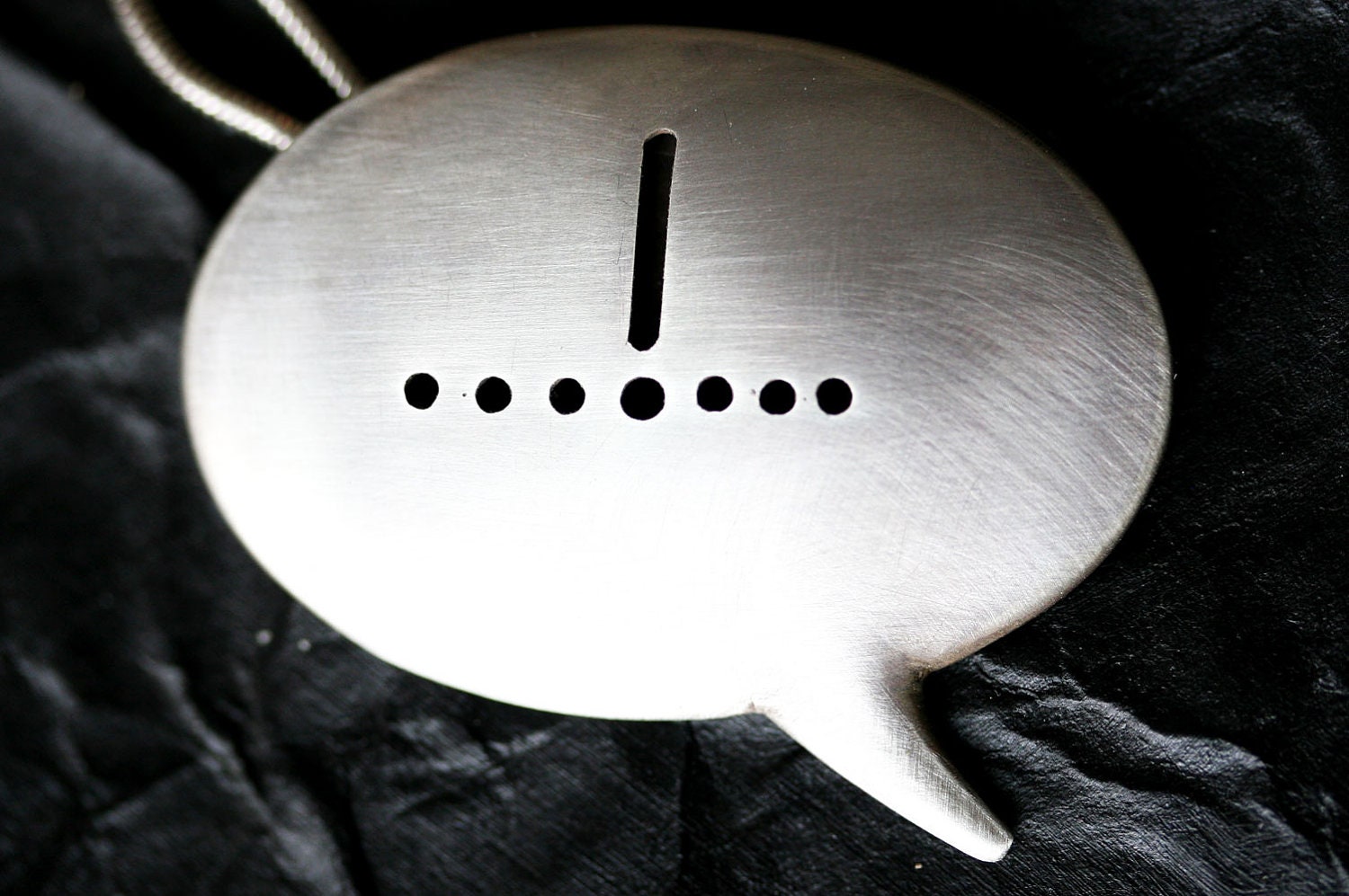 silver necklace pendant comics jewelry speech bubble exclamation