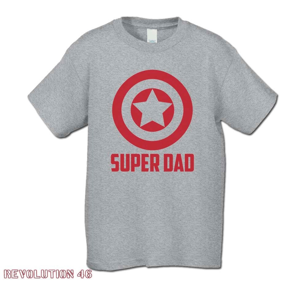 Super Hero Dad T-Shirt  ( CA Super Dad 1088 Red Ink   )