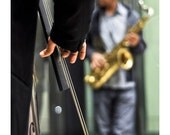 Jazz band photography, double bass and tenor sax live music portrait. Jazzy home decor wall art gift. 10x8 fine art photo print. UK seller