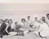 Met Some Sailors at the Beach- 1950s Vintage Photograph