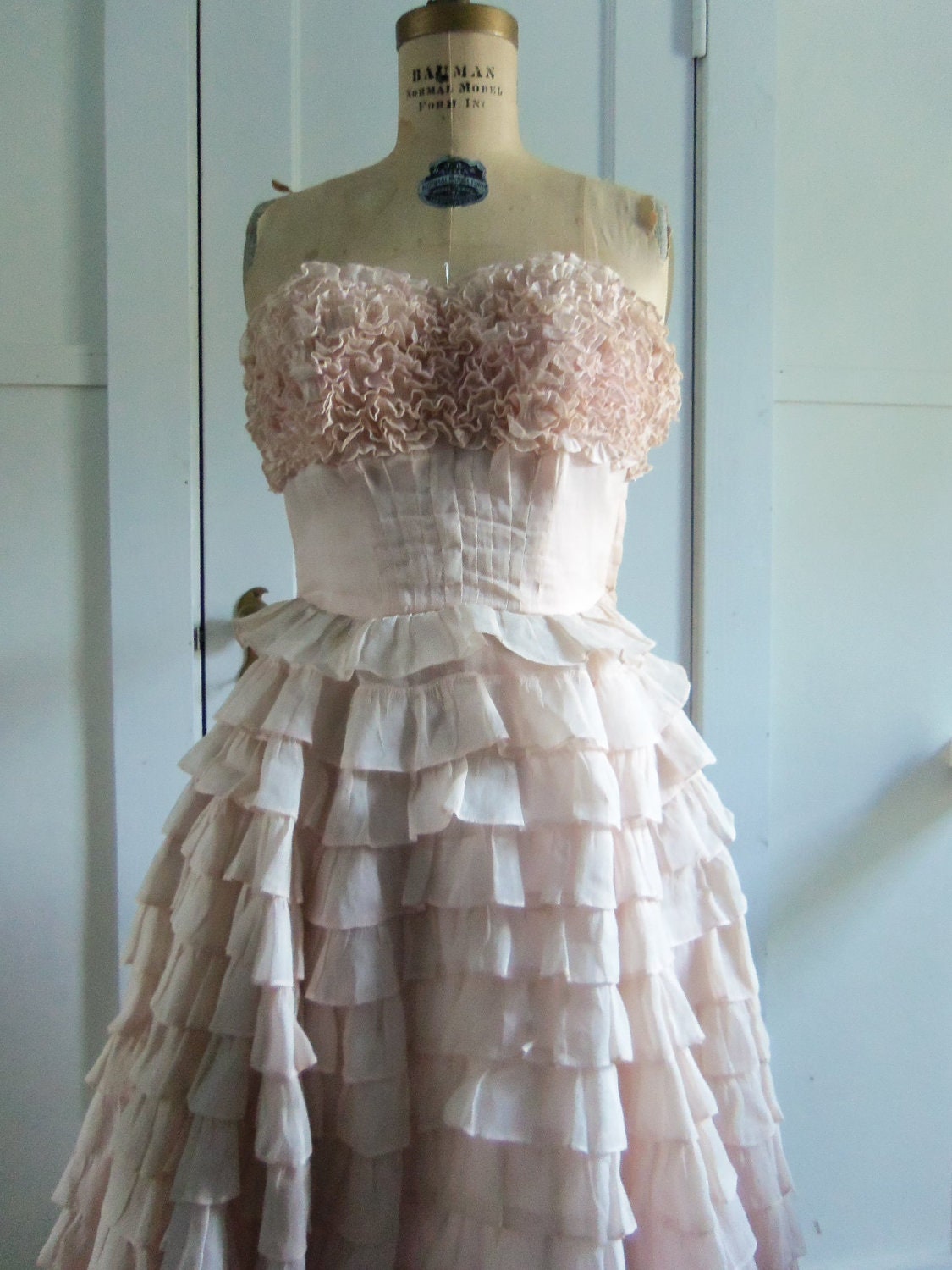 50's Southern Belle Ruffled Dress