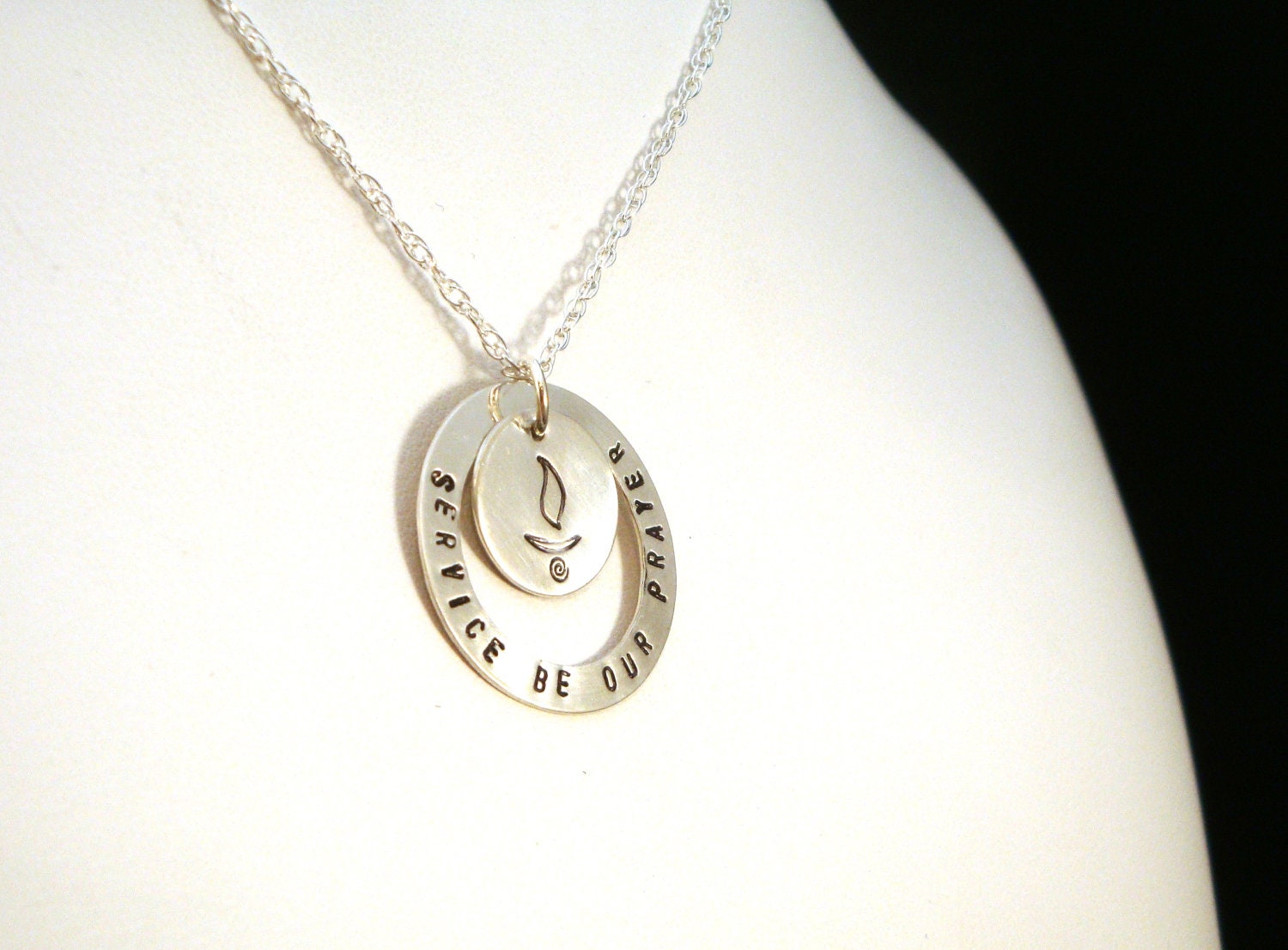 UU Chalice - Custom Circle and Disc Sterling Silver Pendant / Necklace