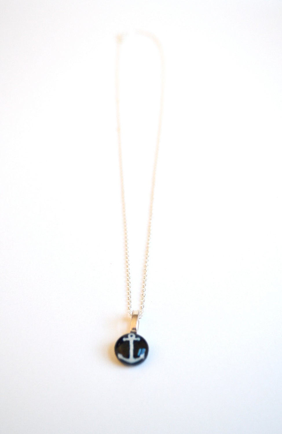 BRAND NEW Snow White and Indigo Blue Nautical Anchor Finished Necklace