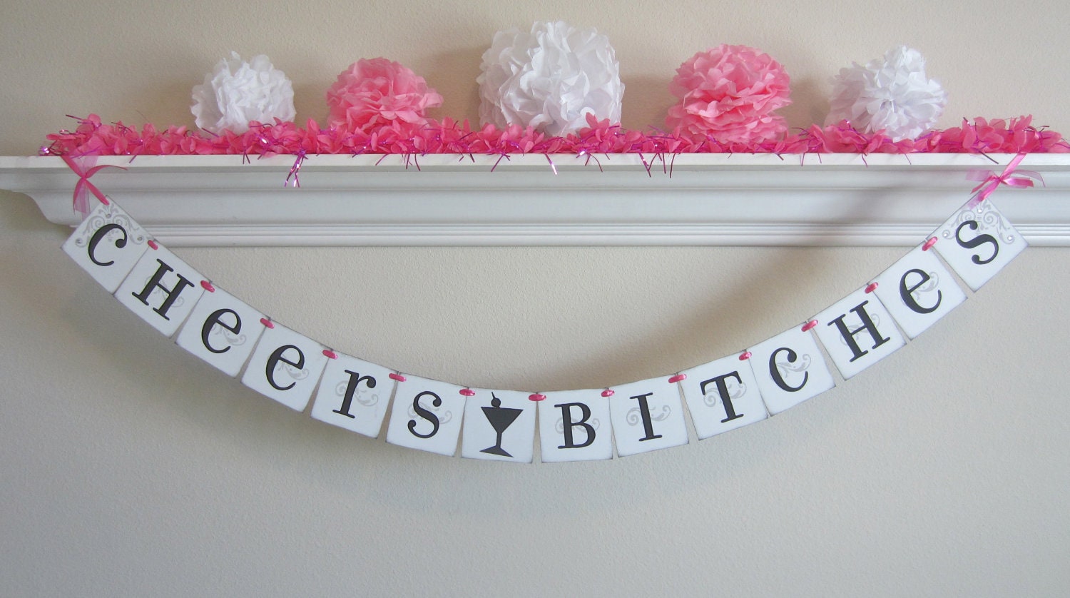 Bachelorette Decoration, CHEERS BITCHES, banner, sign,