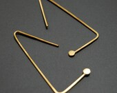 Nazca lines dangle earrings, brass