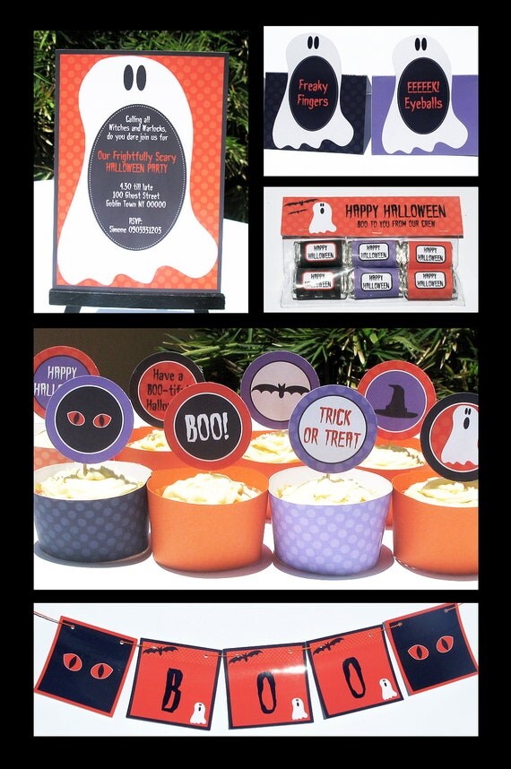 Halloween Party Invitation plus Complete Party Collection, EDITABLE PDF file - you personalize at home w/ Adobe Reader Il_570xn
