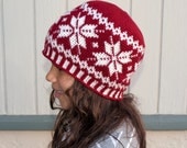 Crochet Pattern-- All Ages Frozen Snowflakes Beanie --Crochet Pattern