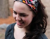 Geometric Wide Silk Stretchy Hairband, Turban, Headband
