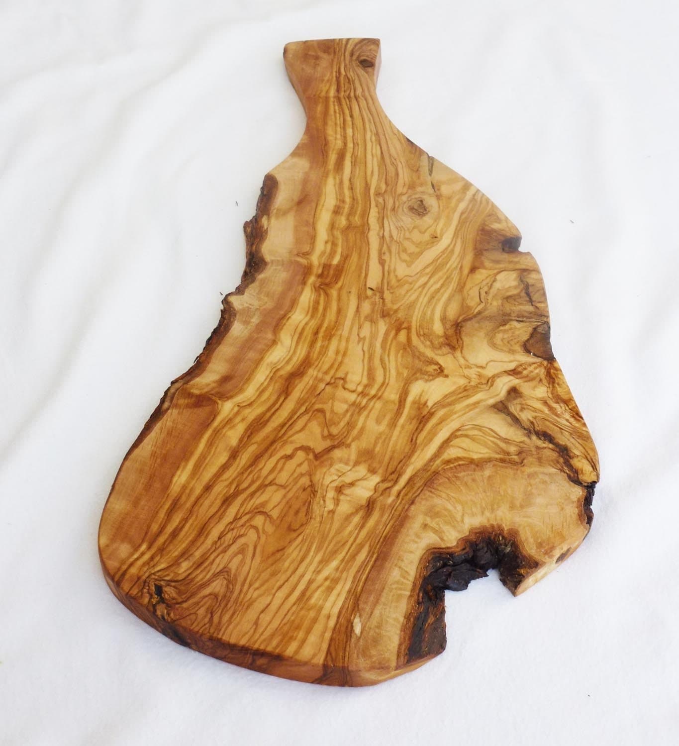 Olive Wood Rustic Cutting Board with Natural by TunisiaHandMade