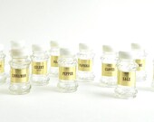 SALE: 12 Vintage Spice Jars with Screw on Plastic Lid