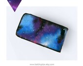 Space Galaxy Nebula Cosmic Cell phone gadget case cover Hand painted PU Leather Iphone 4 Case