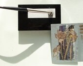 Blank greetings card - Golden daffodils on a gray - handmade art card