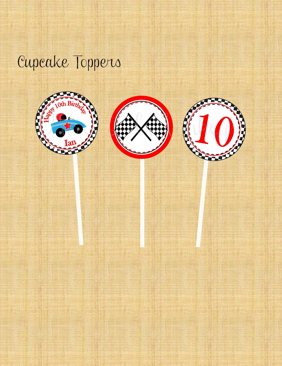 Race Car Cupcake Toppers Il_170x135