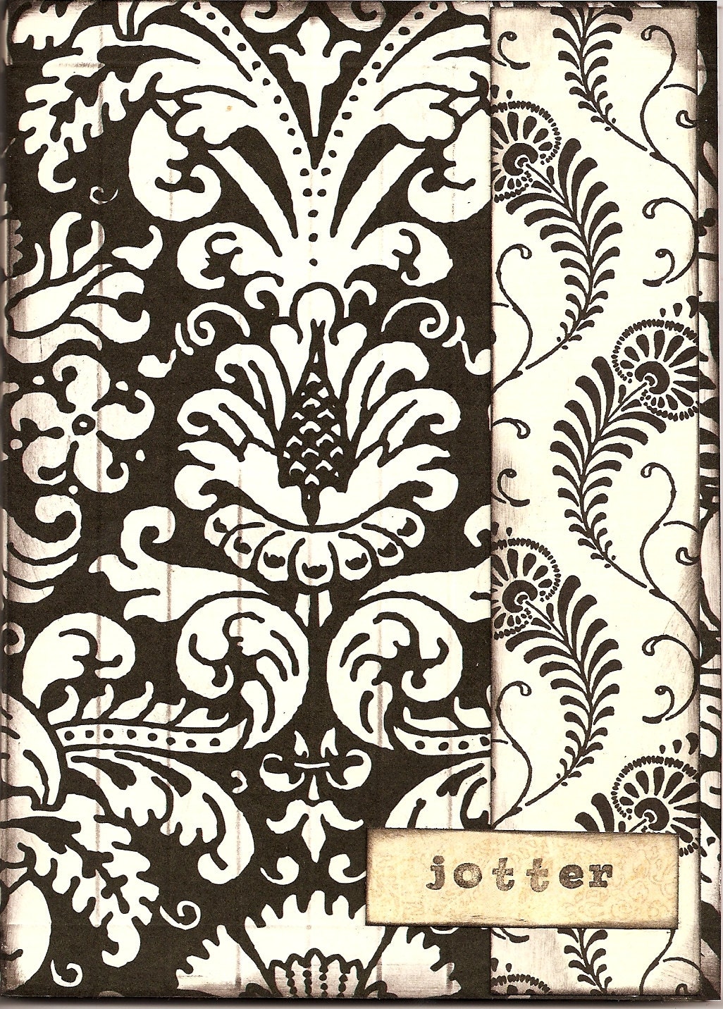 Jotter:  Black and White Damask