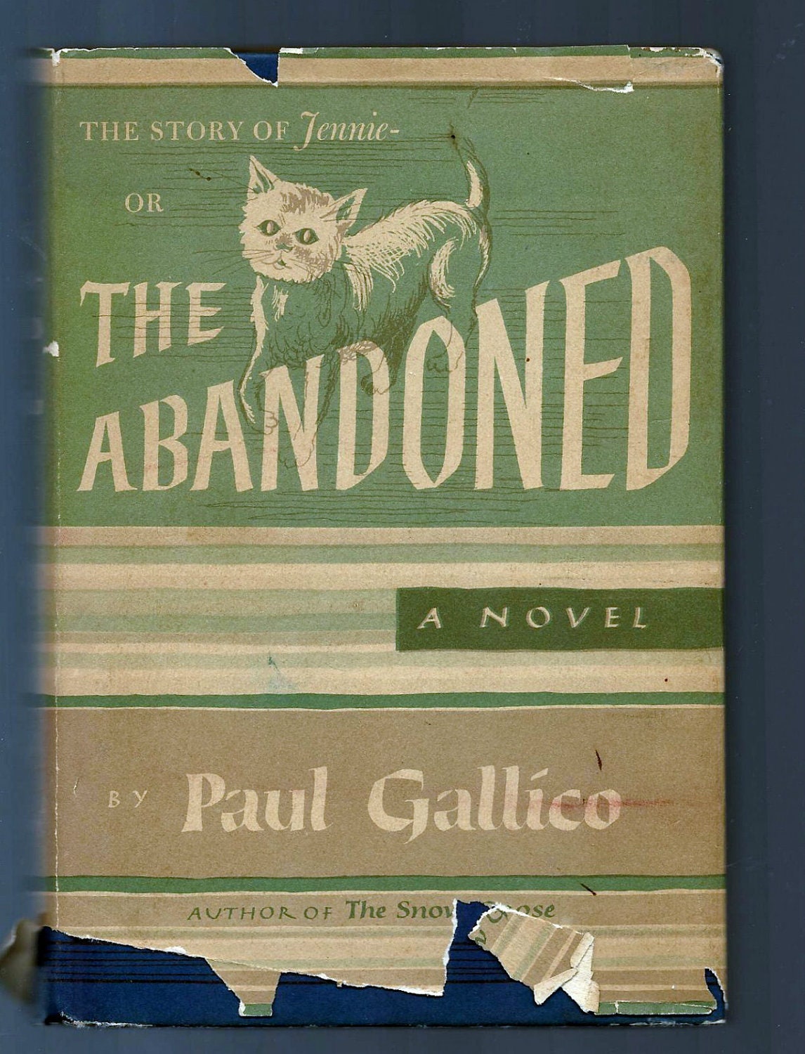 Vintage Book, Wonderful Cat Story, The Story Of Jennie Or The Abandoned by Paul Gallico,, 1964  Hardcover Book With Dust Jacket - seekthetreasure