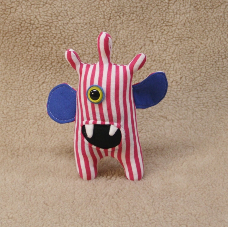 Johnny- monster plush recycled creature cute cudly soft pink alien weird toy