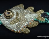 MADE TO ORDER Hatchetfish bead embroidery bracelet- fishie bead embroidered bracelet