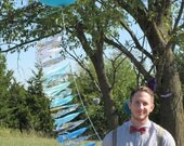 36 inch Balloon and Tassel Garland Tail (Robin's Egg and & Blue Ombre)