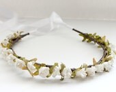 White Floral Crown,  flower crown, Bridesmaids, Flower Girl,  Woodland, Paper Flowers, Spring, wedding flower crown, Bridal,